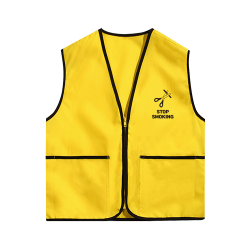 금연 캠페인 조끼  타스란마트조끼 노랑 왼가슴+등대형