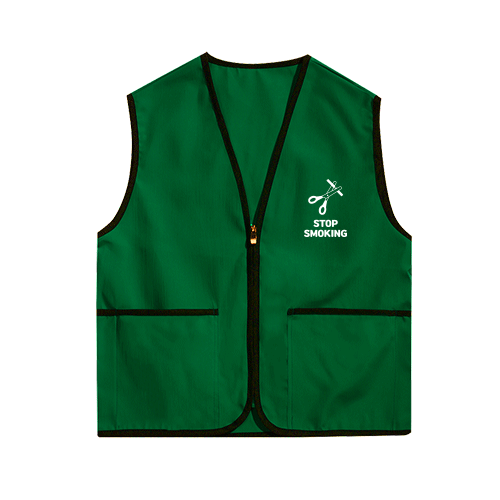금연 캠페인 조끼  타스란마트조끼 녹색 왼가슴+등대형