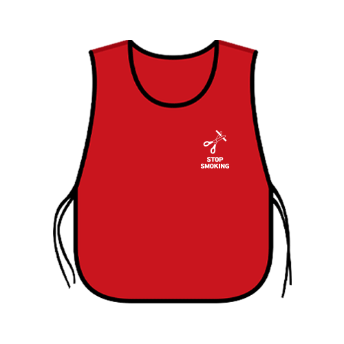 금연 캠페인 조끼  도우미조끼 빨강 왼가슴+등대형